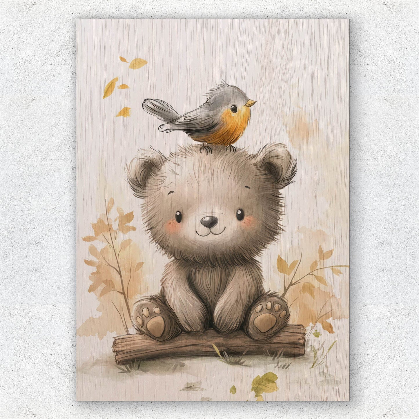 Cute Bear and Bird
