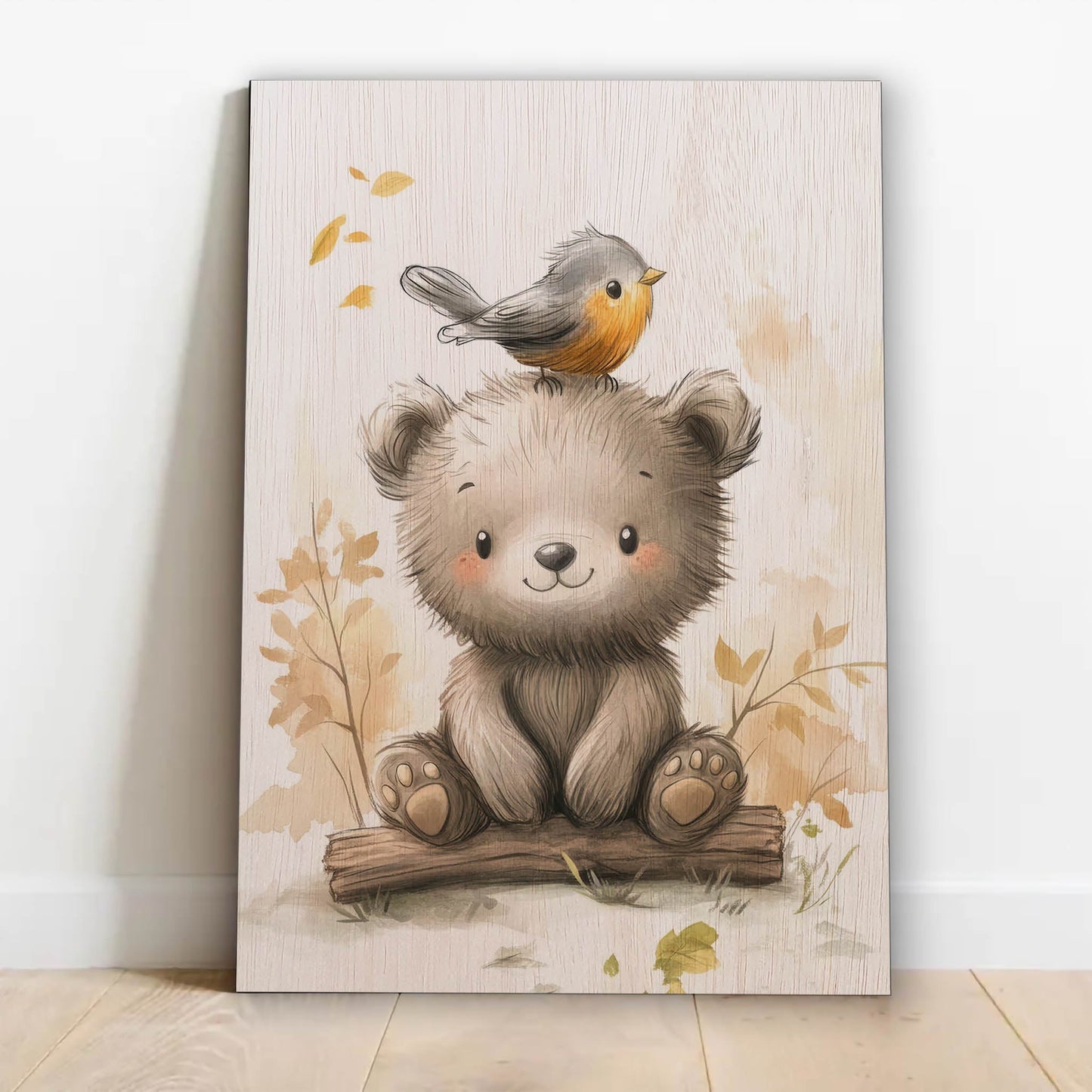 Cute Bear and Bird