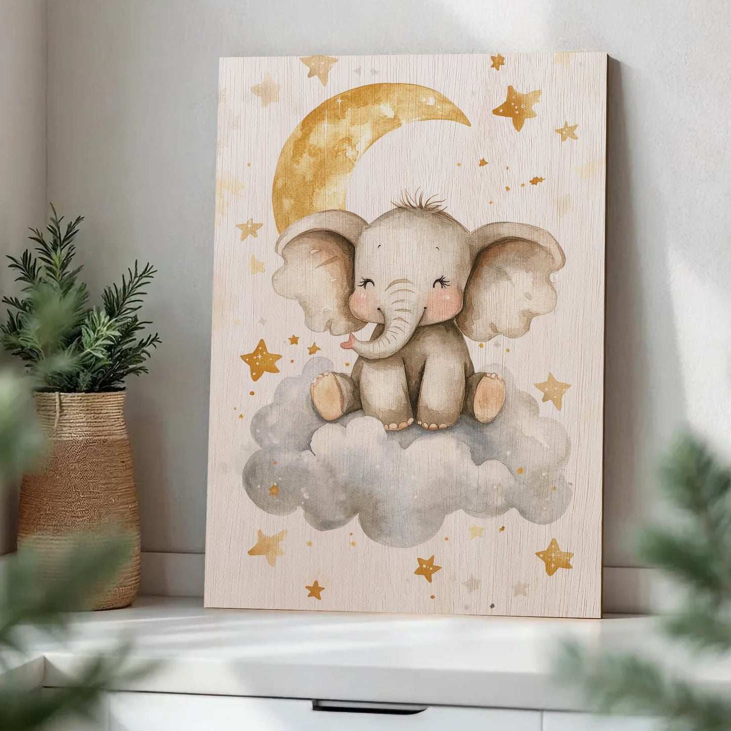Cute Elephant on Cloud