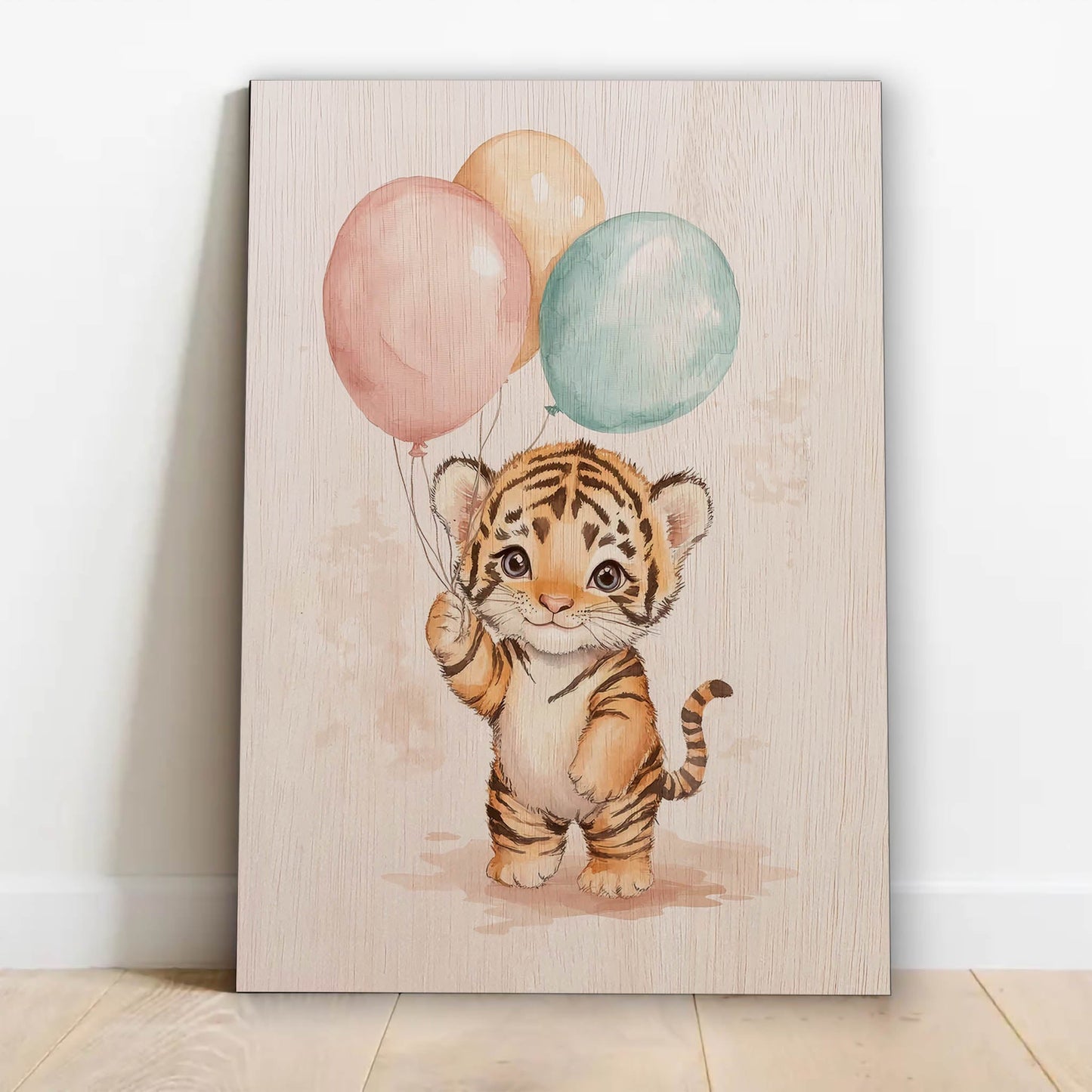 Cute Tiger with Balloons