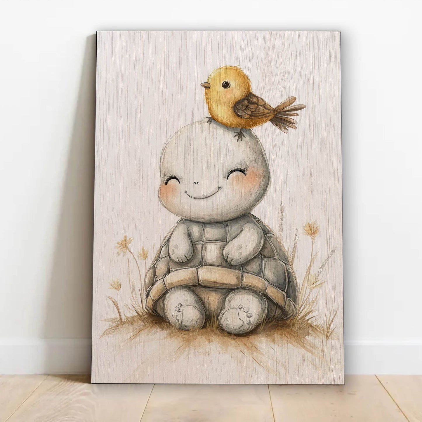 Cute Turtle and Bird