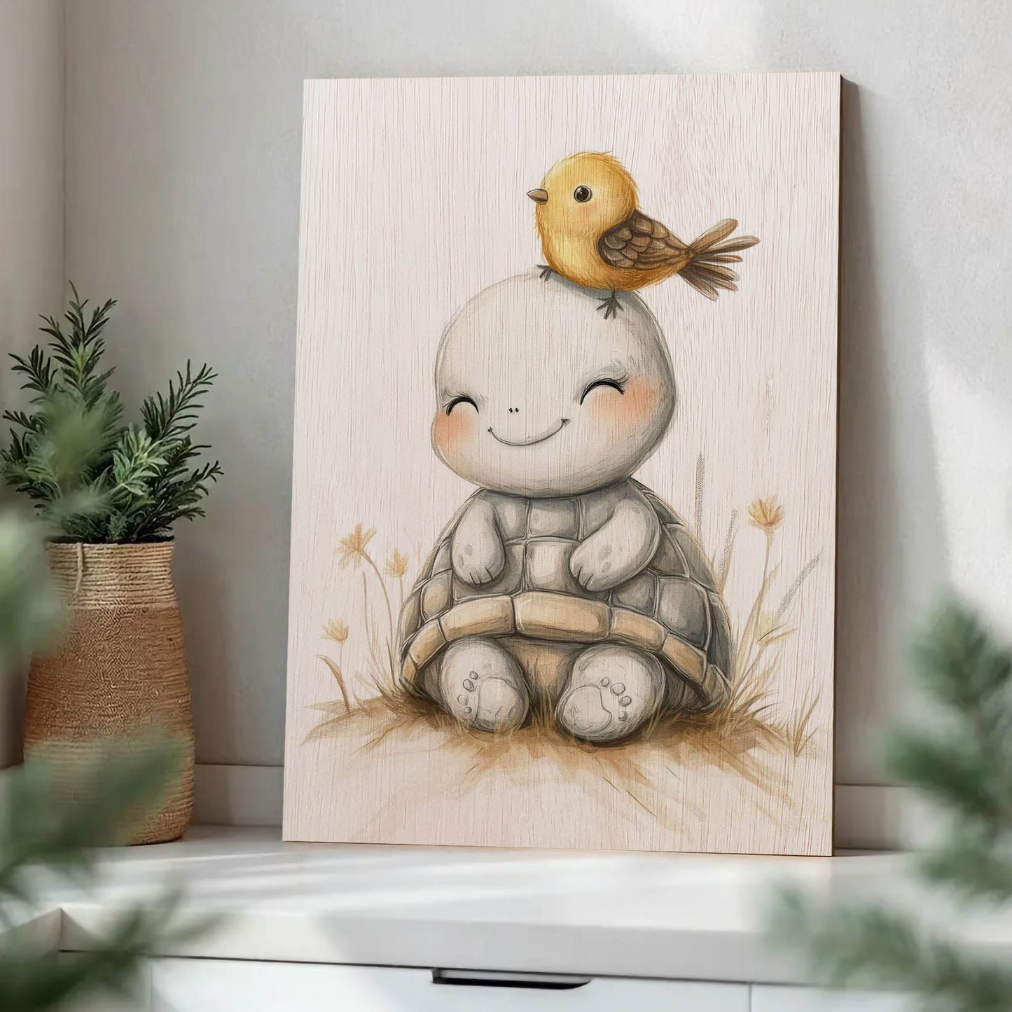 Cute Turtle and Bird