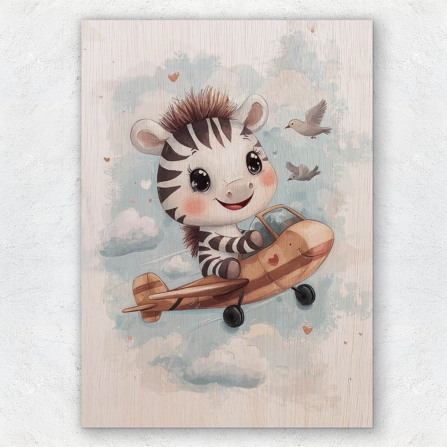Cute Zebra Flying Airplane