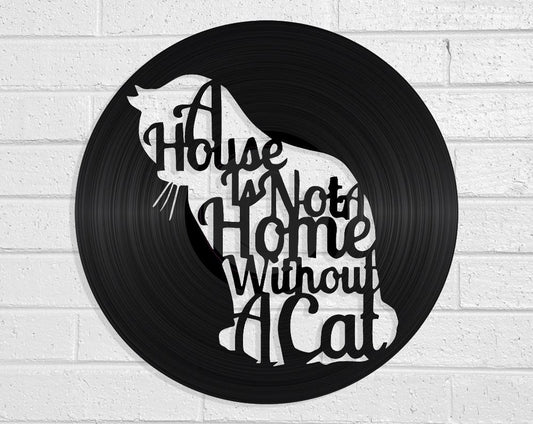 Cat Home - revamped-records - vinyl-record-art - nz-made