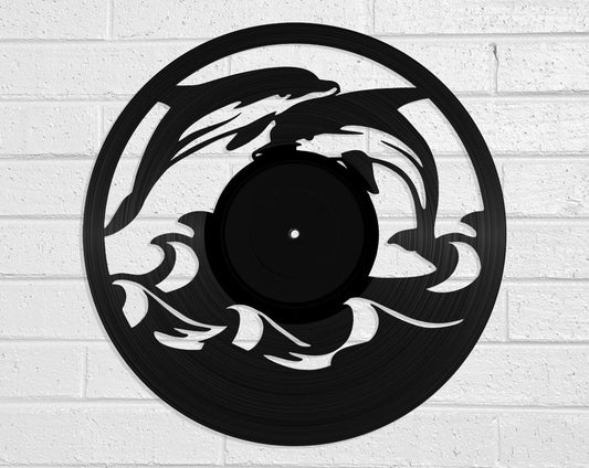 Dolphins - revamped-records - vinyl-record-art - nz-made