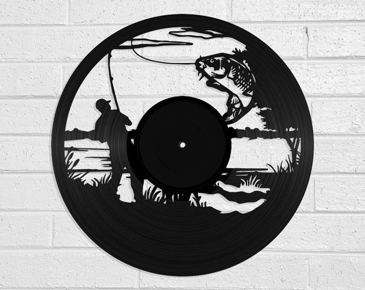 Fishing - revamped-records - vinyl-record-art - nz-made