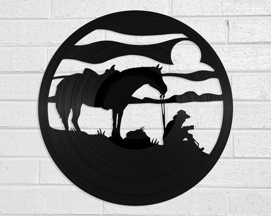 Man and Horse - revamped-records - vinyl-record-art - nz-made