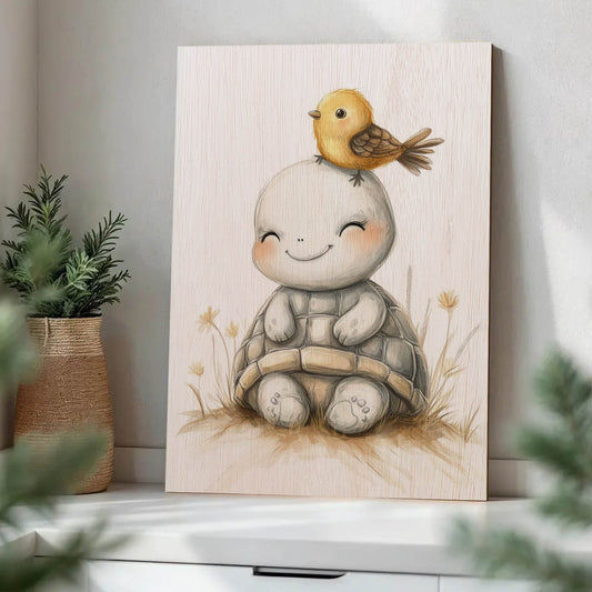 Cute Turtle and Bird