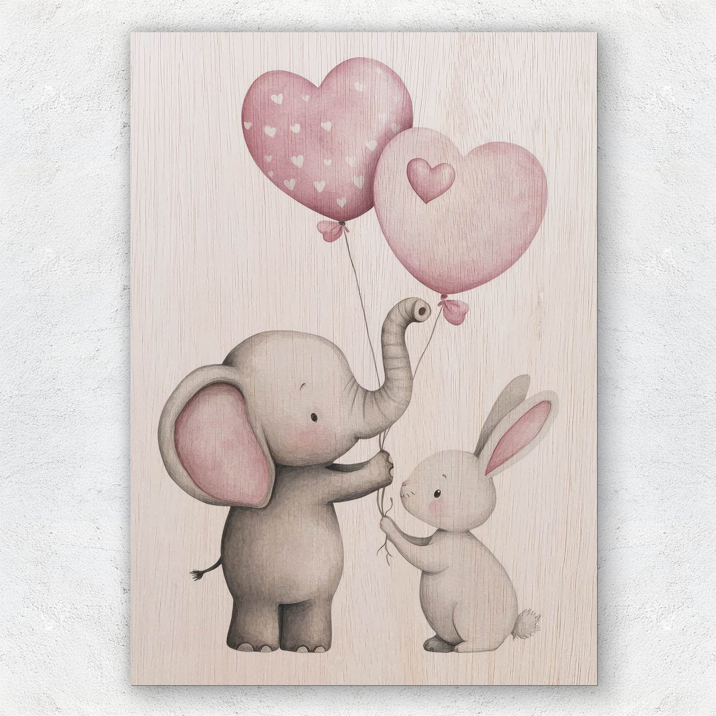 Elephant and Bunny with Balloons