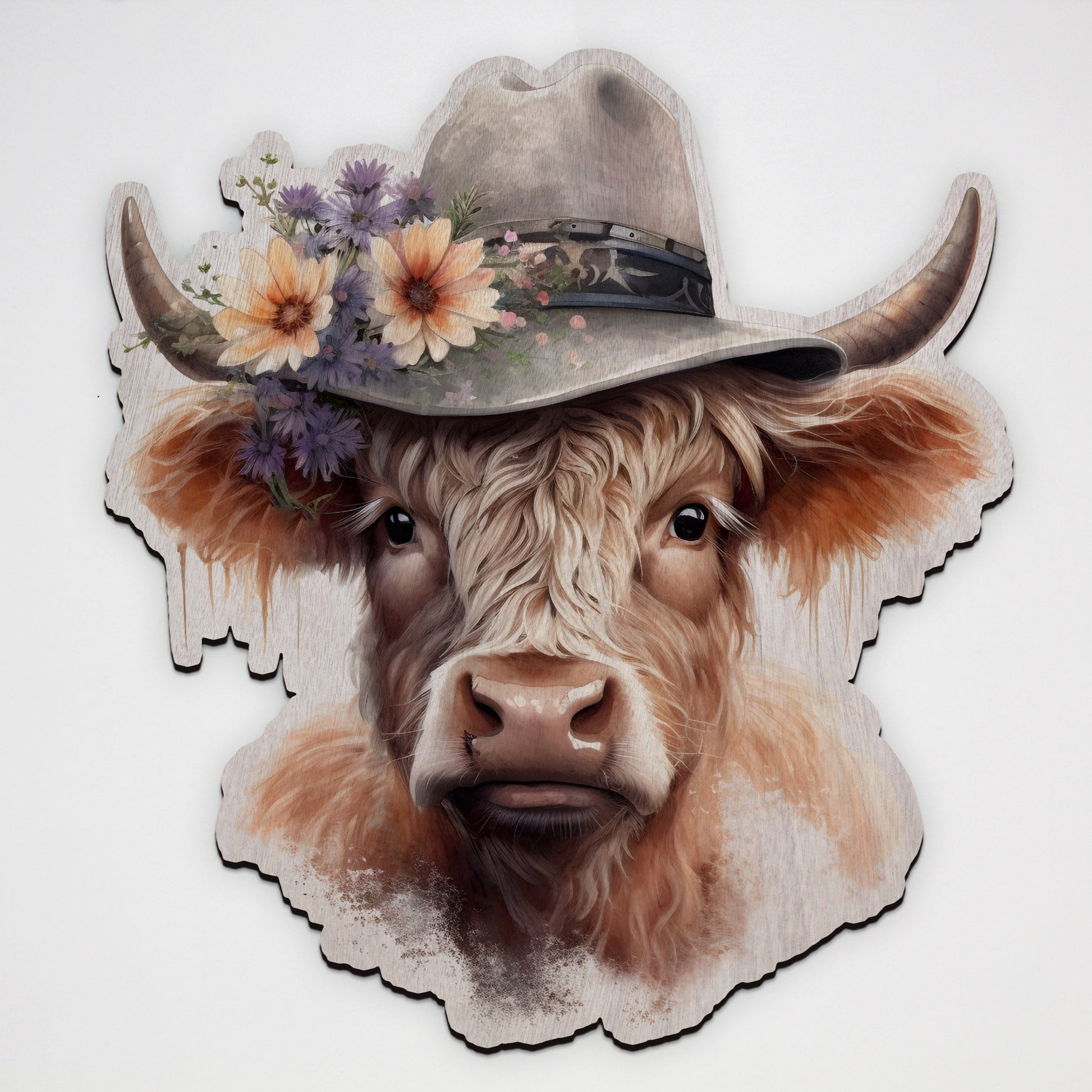 Highland Cow Laser Cut Wood Print By OnWood NZ