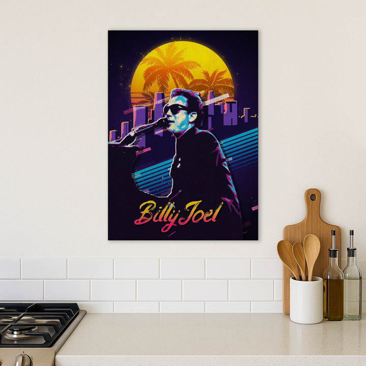 Billy Joel Retro · Wood Print