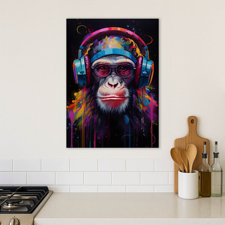 DJ Monkey · Wood Print