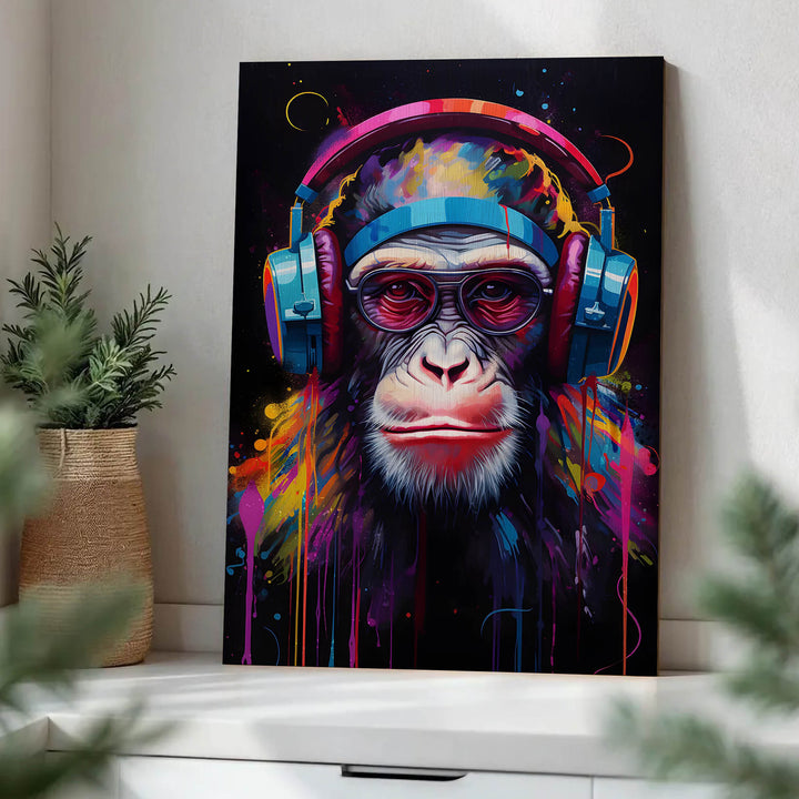 DJ Monkey · Wood Print