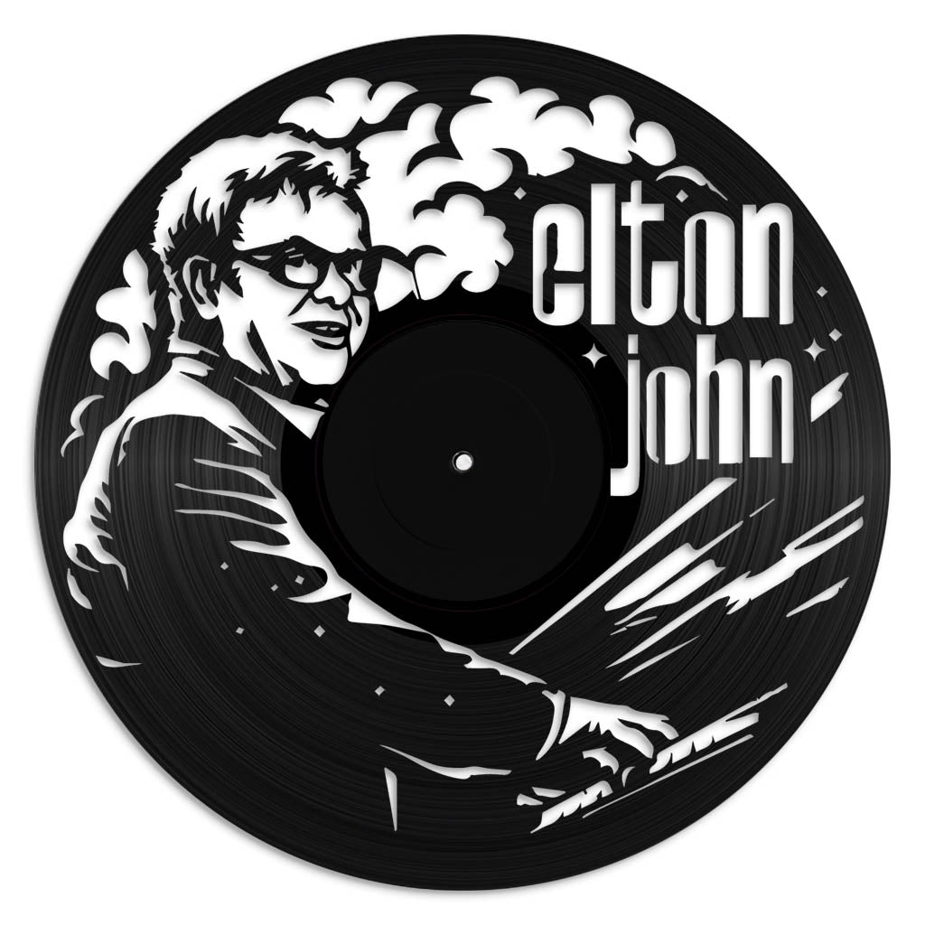 Elton John record wall art made from vinyl lp