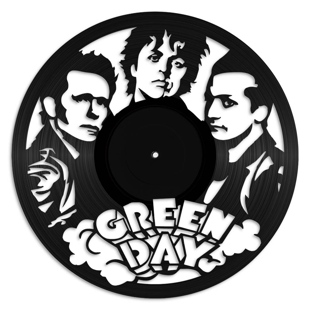 Green Day vinyl record art wall hanging