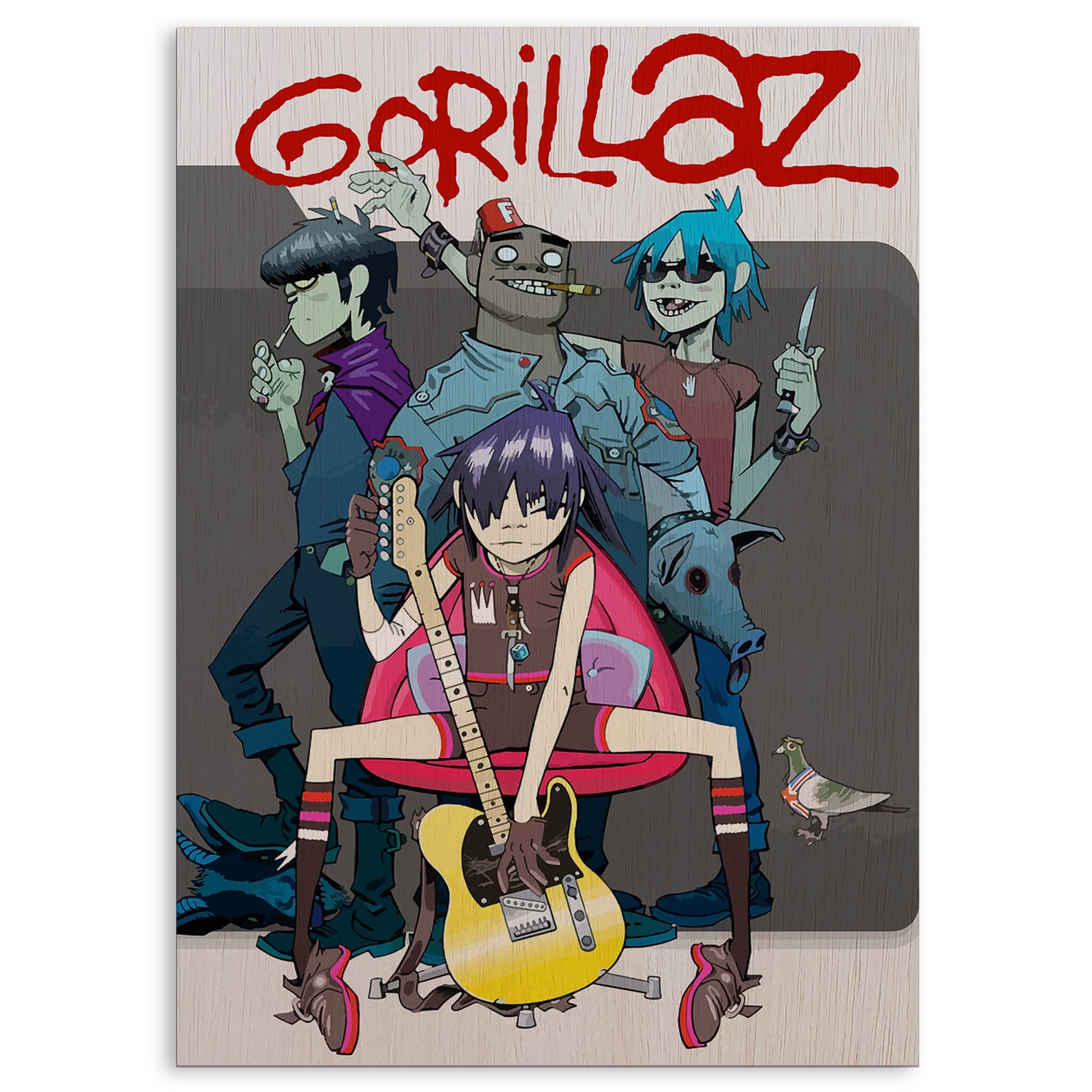 Gorillaz · Wood Print