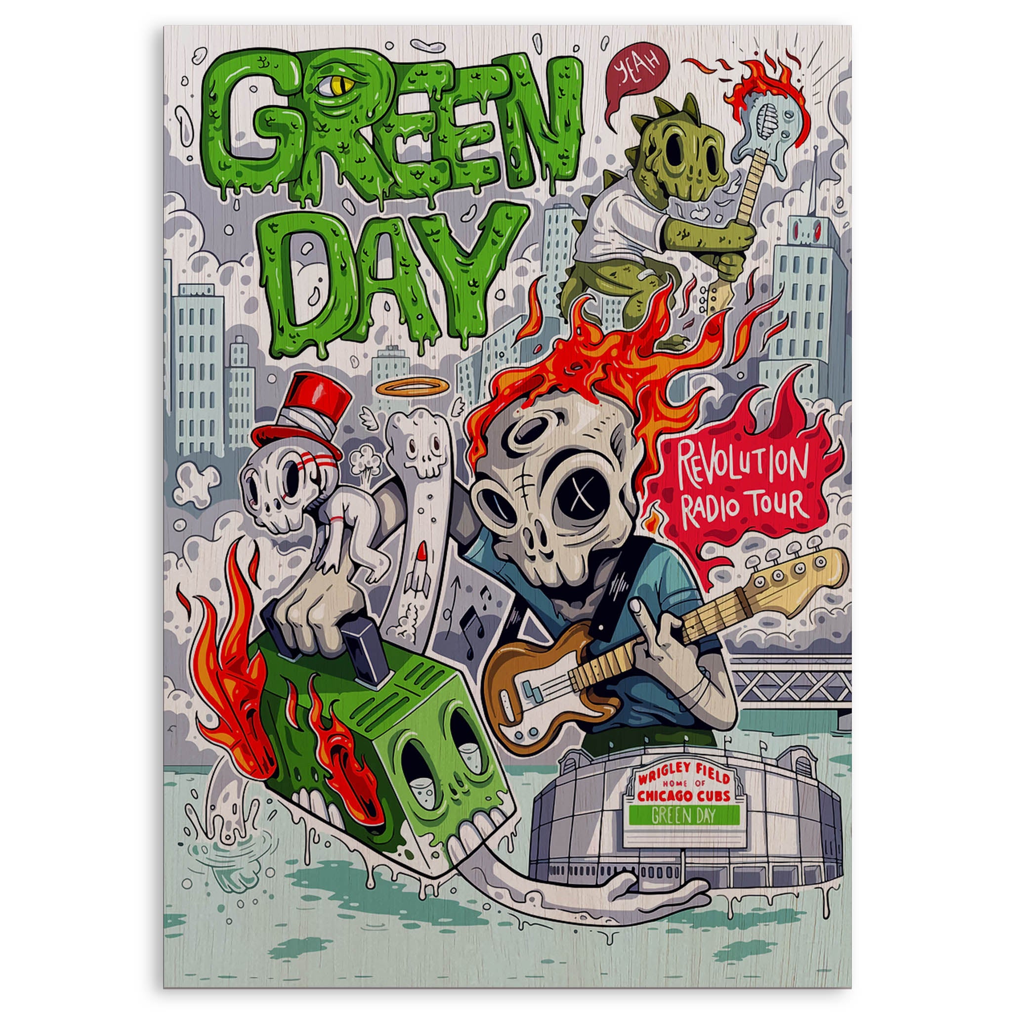 Green Day · Wood Print