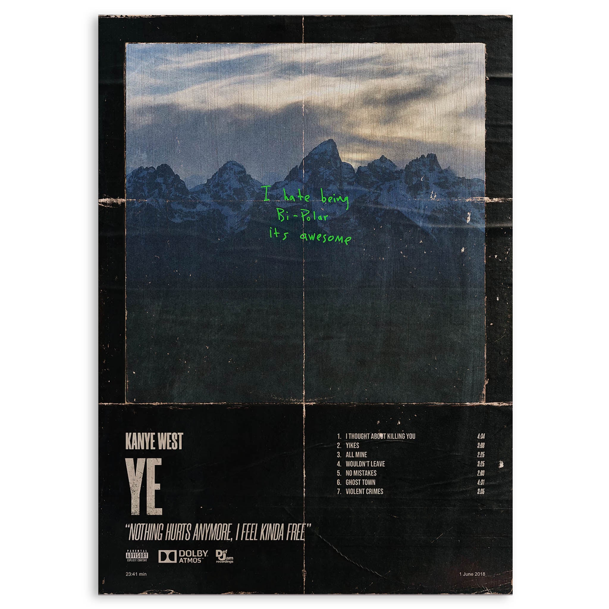 Kanye West Ye · Wood Print