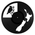 NZ Map & Tui - revamped-records - vinyl-record-art - nz-made