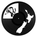 NZ Map & Kingfisher - revamped-records - vinyl-record-art - nz-made