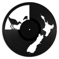 NZ Map & Pukeko - revamped-records - vinyl-record-art - nz-made