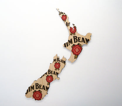 Jim Beam NZ Wood Print - revamped-records - vinyl-record-art