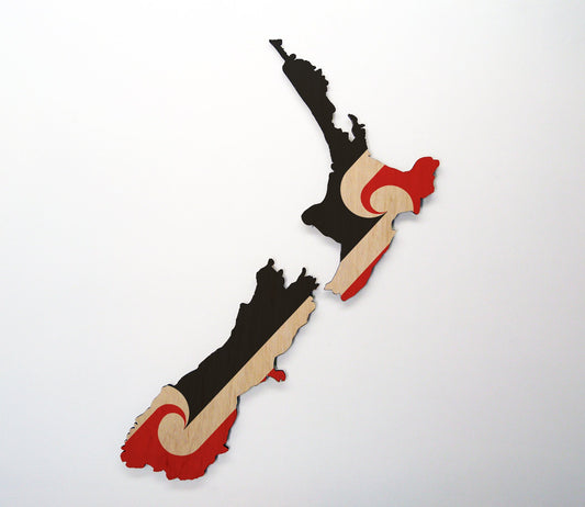 Maori Flag NZ Wood Print - revamped-records - vinyl-record-art