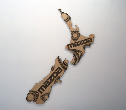 Mazda Rotary NZ Wood Print - revamped-records - vinyl-record-art